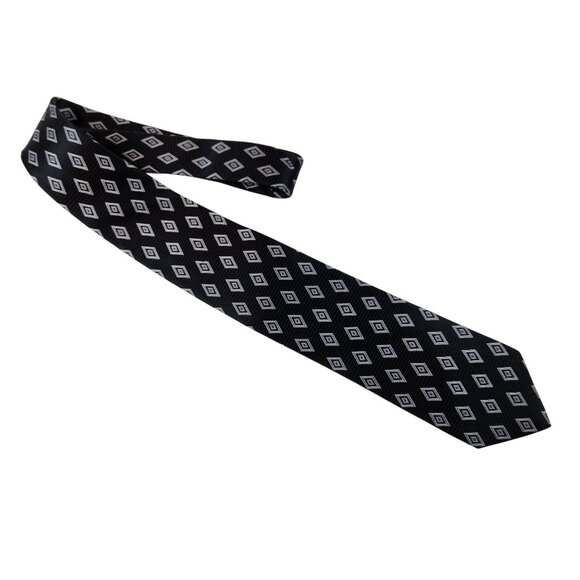 Zianetti Italian Silk Collection Tie Blue Silver Geometric 100% Silk - Picture 1 of 7